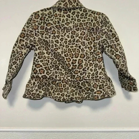 Girls Wonder Nation Jacket 3T Beige Brown Leopard Cheetah Print - Picture 4 of 10